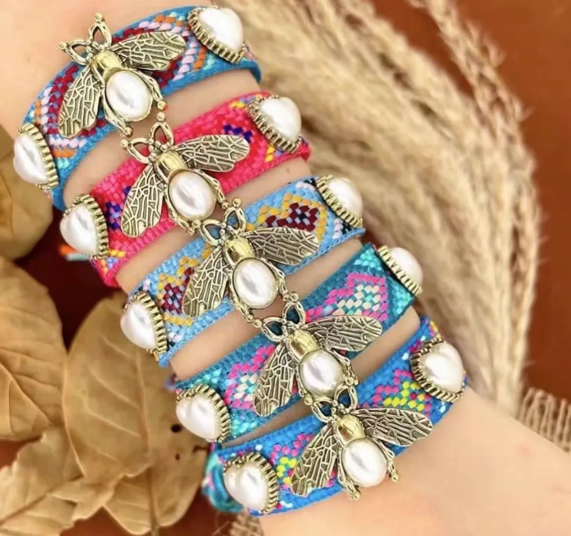 luckyee -  New Handwoven Embroidered Bracelet Bee Bracelet Fashion Bracelet