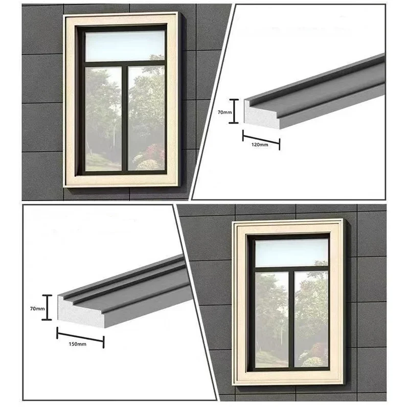 Easy to install Polystyrene EPS Styrofoam Cement Decorative Exterior Foam Cornice Moulding
