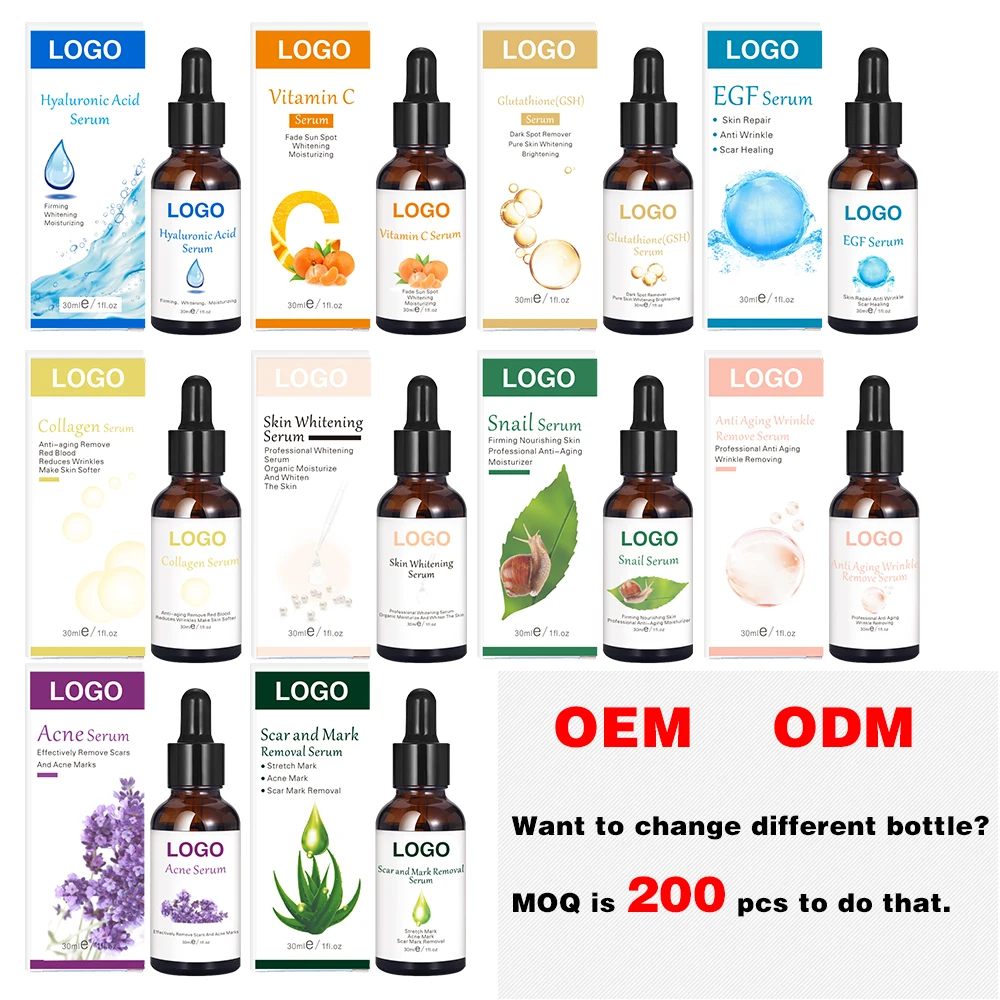 4 in 1 Skin Care Serum Whitening 30% Vitamin C Serum with Hyaluronic Acid Vitamin E Nicotinamide with roller set