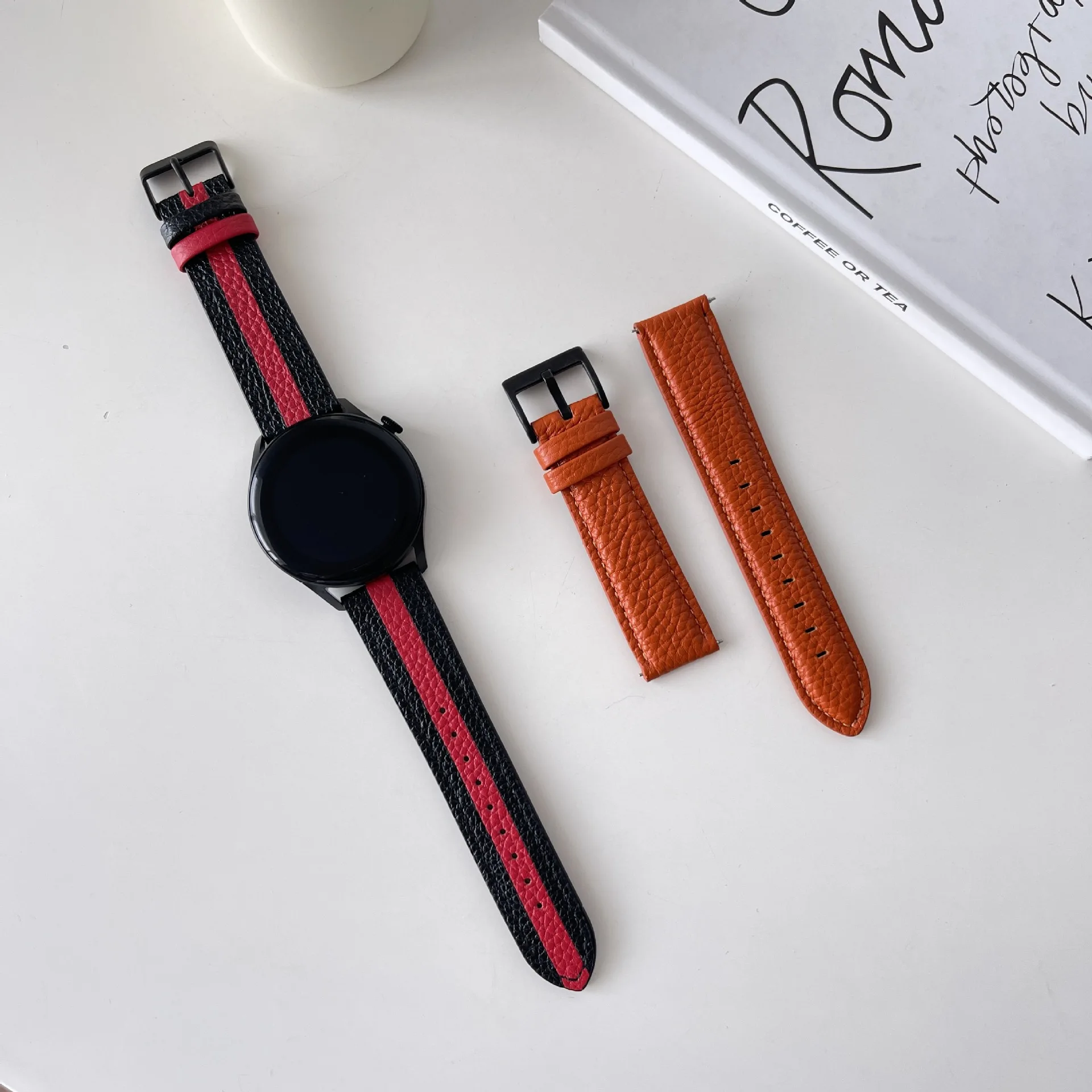 New Style Leather Watch Band for Samsung Galaxy Watch5 Retro Green Band for Samsung Watch4 20mm 22mm