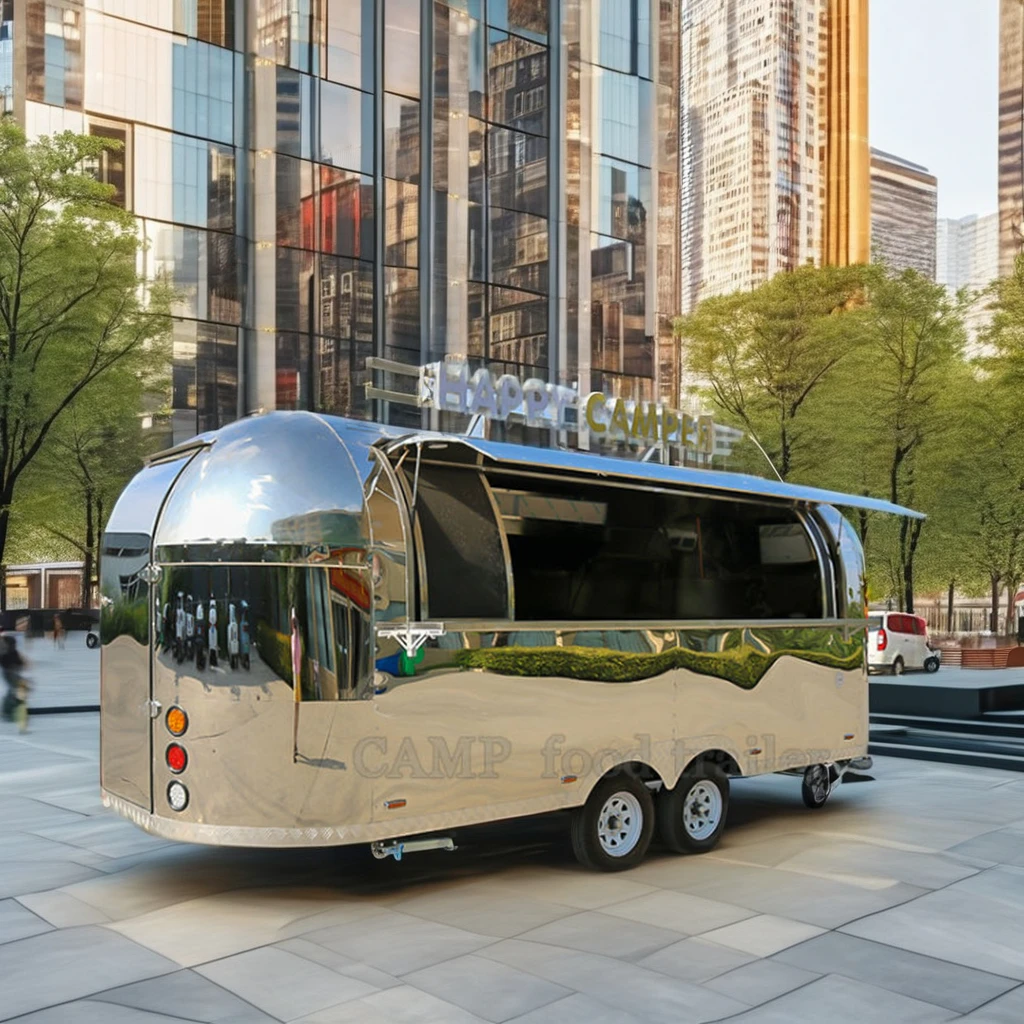 Commercial Fast Food Van Mobile Food Truck Pizza Burger Food Trailer With Full Kitchen Made In China