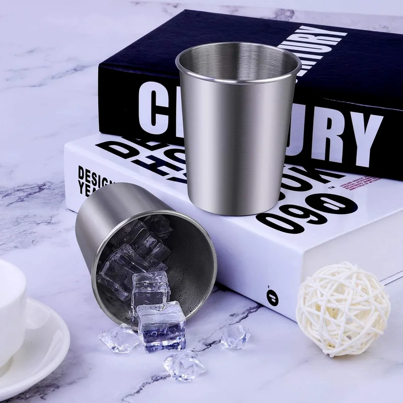 
Stainless Steel Cups dishwasher safe Shatterproof Pint Cup Tumblers Lightweight Metal Drinking Glasses (20,16,12,10, 8, oz) 