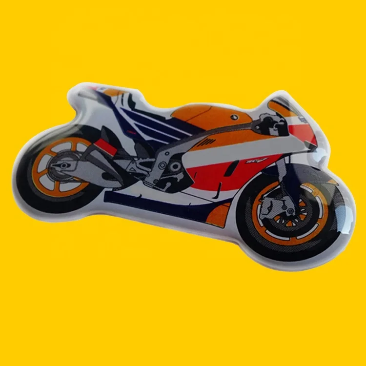 Custom transparent polyurethane gel 3d doming car badges manufacturers Resin over vinyl label pu domed decal Epoxy stickers