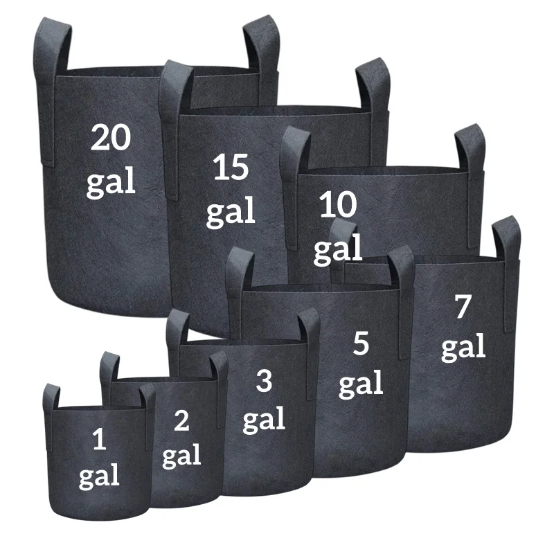 Factory Directly Sale Polyester 1 3 5 10 15 20 30 Gallon Garden Supply Felt Grow Bag For Vegetable Flower