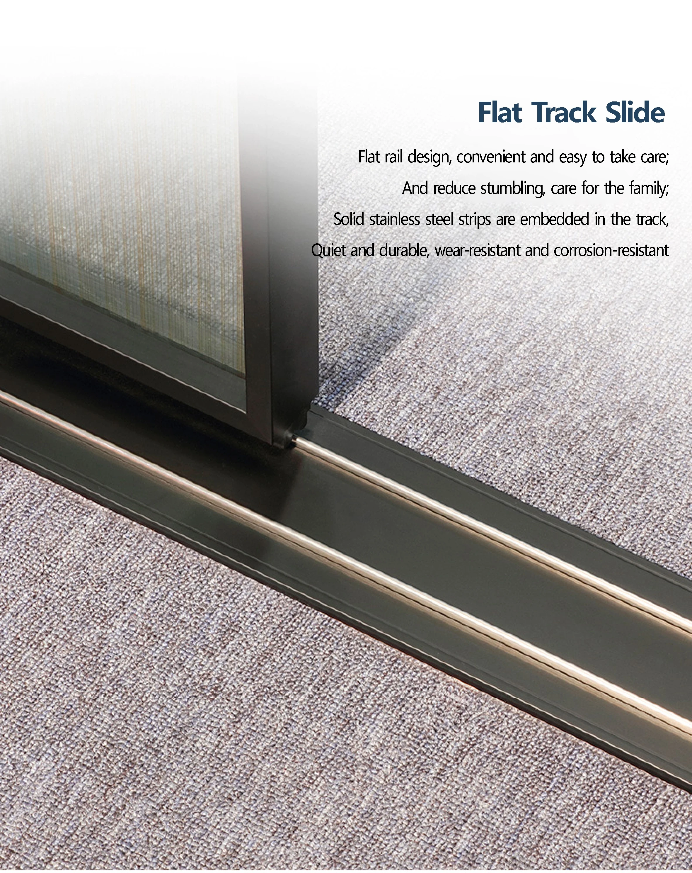 Factory Custom Aluminum Alloy Flat Track Sliding Door Balcony Mobile Door Silent Glass Door Aluminum Alloy Frame