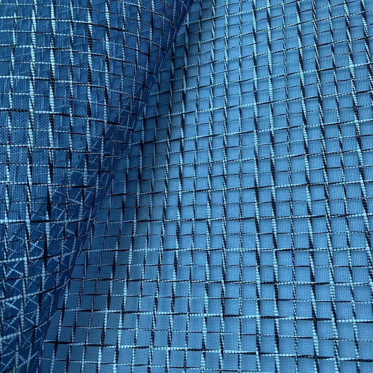 100 Polyester plaid woven mesh fabric for shoes bags