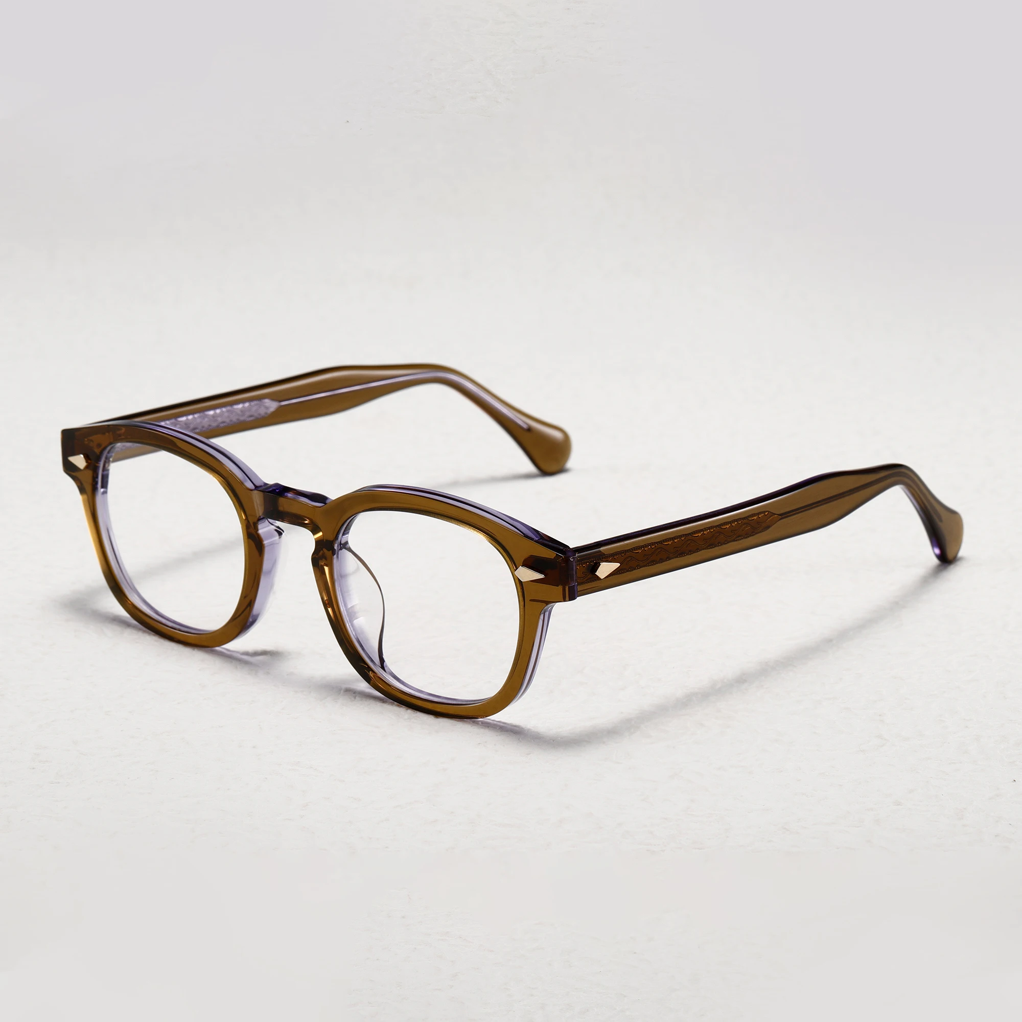 2024 Chinese designer myopia frame manual titanium engraving process imported from Japan acetic acid warm color butterfly frame