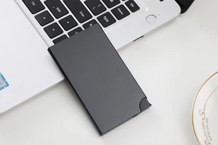 Ультра тонкий для мужчин на заказ анти-вор алюминиевая с функцией блокировки rfid id держатель кредитной карты женские модные туфли в лаконичном стиле бизнес pop up Мини Металл