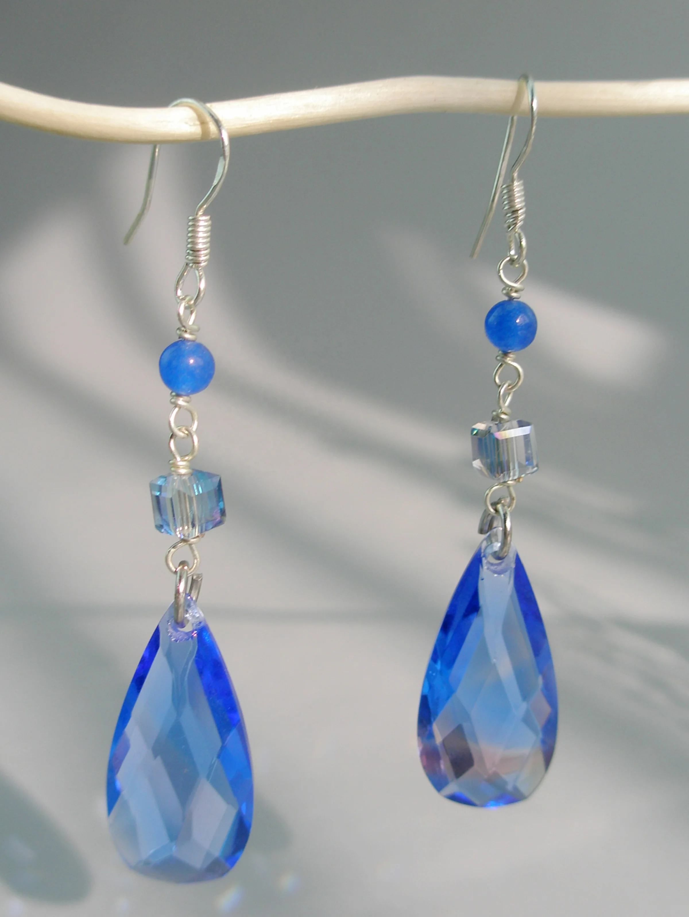 2023 Hot Sale  High Quality Crystal Jewelry Blue Earrings Daily Wearing Chain Pendant for Women