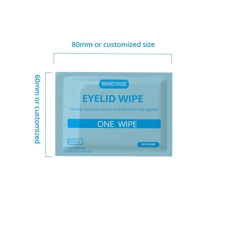 Private Label Individually Wrapped Custom Logo Cleansing Eye Wipes Eyelid Wipe
