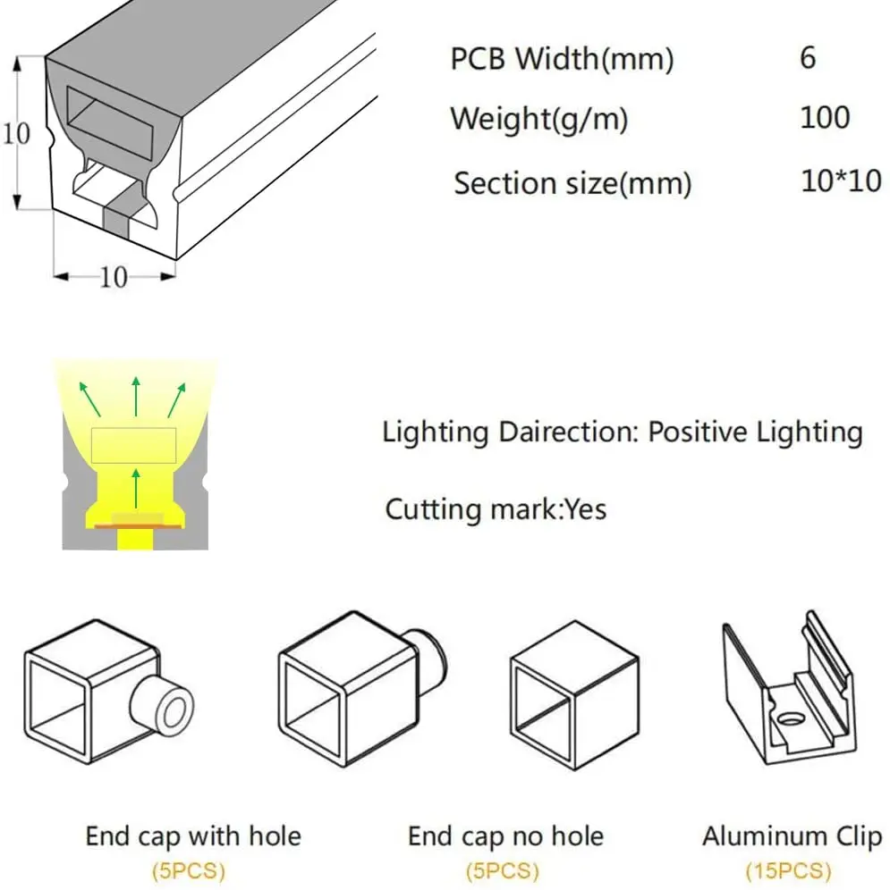 12*12mm Silicone LED Strip Profile for Neon Flex Rope Light Bendable Silicone Led Aluminum IP67 Silicon 80 8mm Rose Lighting 0.5