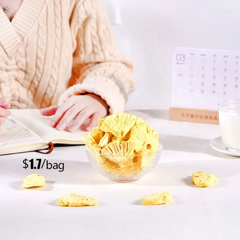 
Wholesale Price Organic 100% Natural Dry Fruit Cubes Packing Freeze Dried Pineapple 