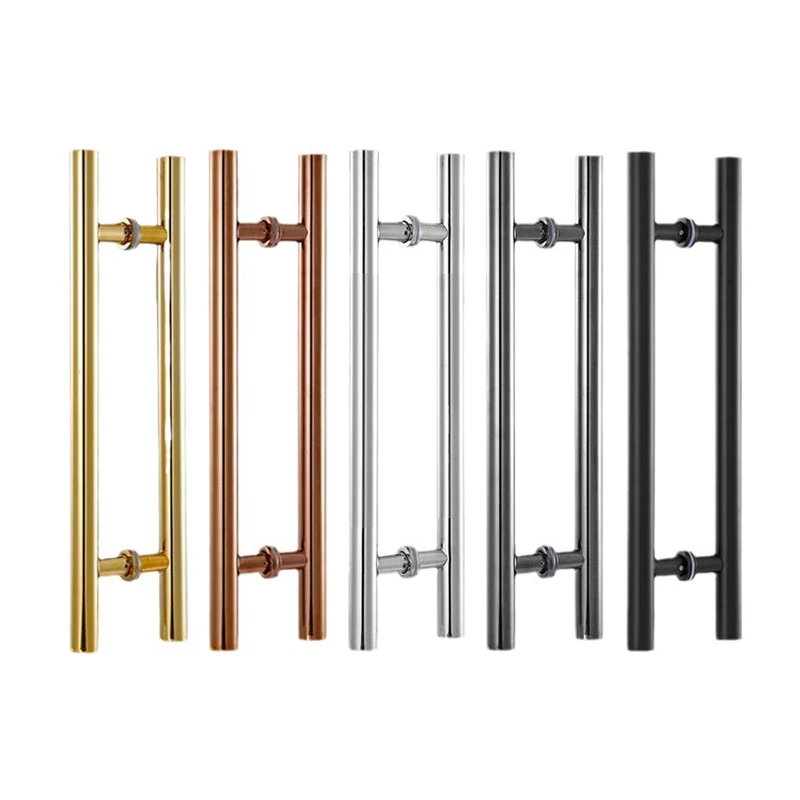 Customizable Stainless Steel Round Pipe H Shape Glass Door Pull Handle For Glass Door professional Round Tube Pull Handle