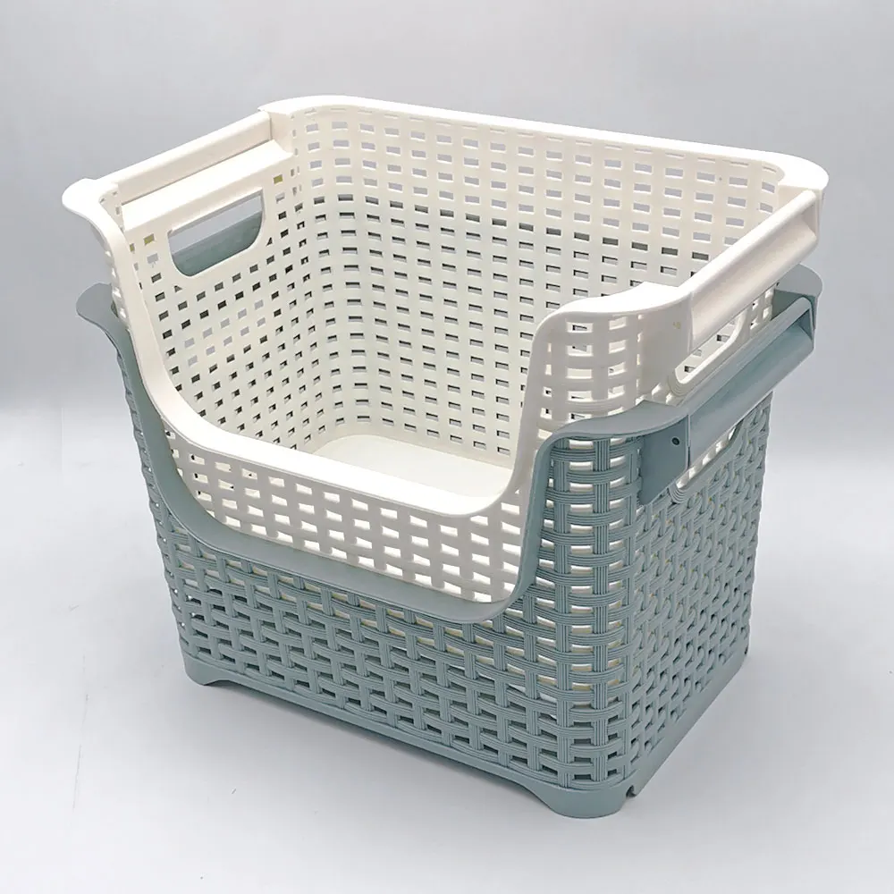 SA-9610 Plastic Weave Basket Portable Stackable Storage Baskets
