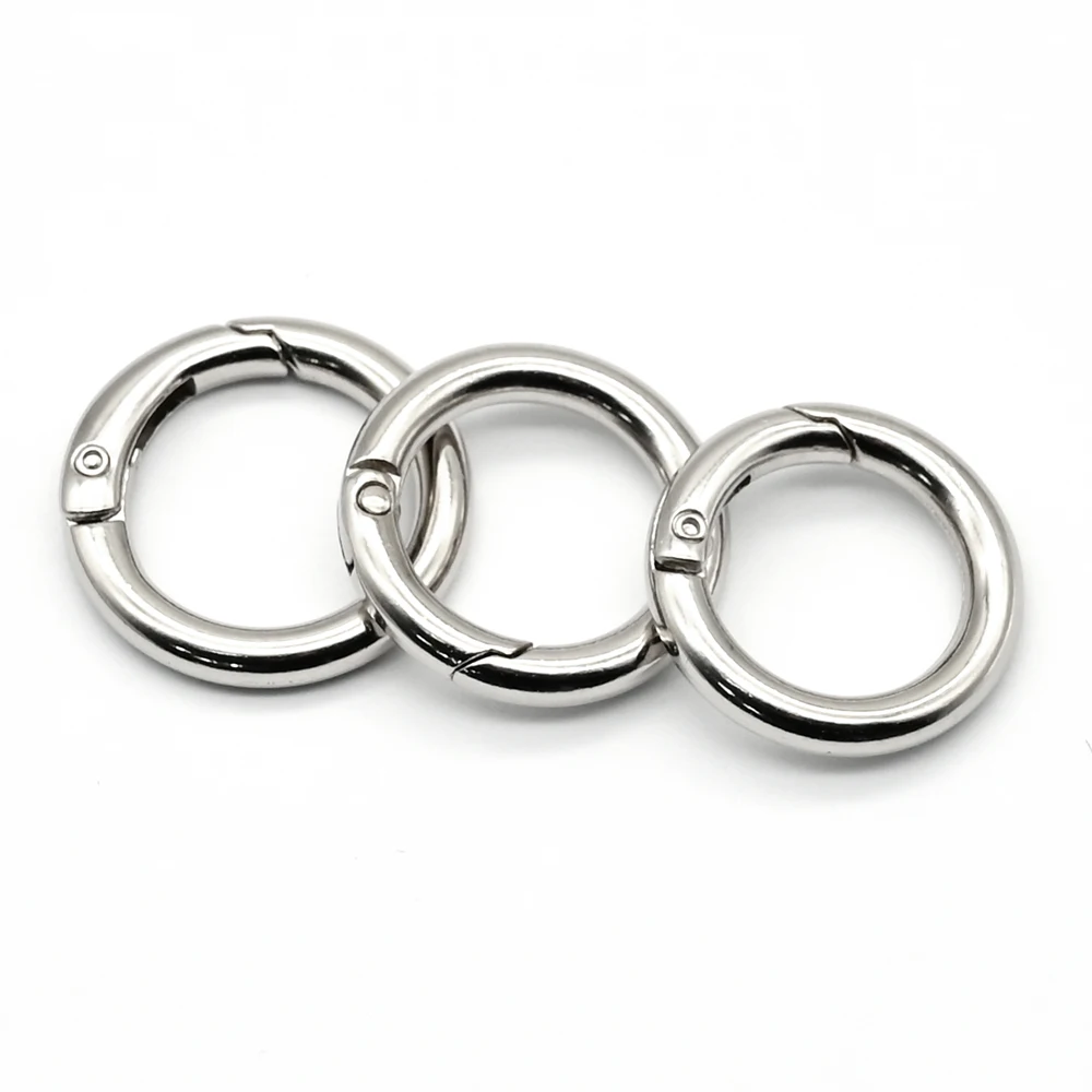 YYX Custom Color Latest Zinc Alloy Spring Ring Key Ring Bag Metal Accessory Round Spring Gate Open O Ring