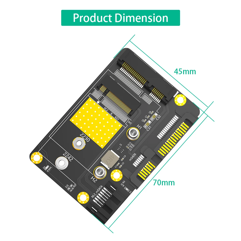 New Version 2 in 1 Combo Msata/M.2(NGFF) SSD to dual SATA3 Adapter