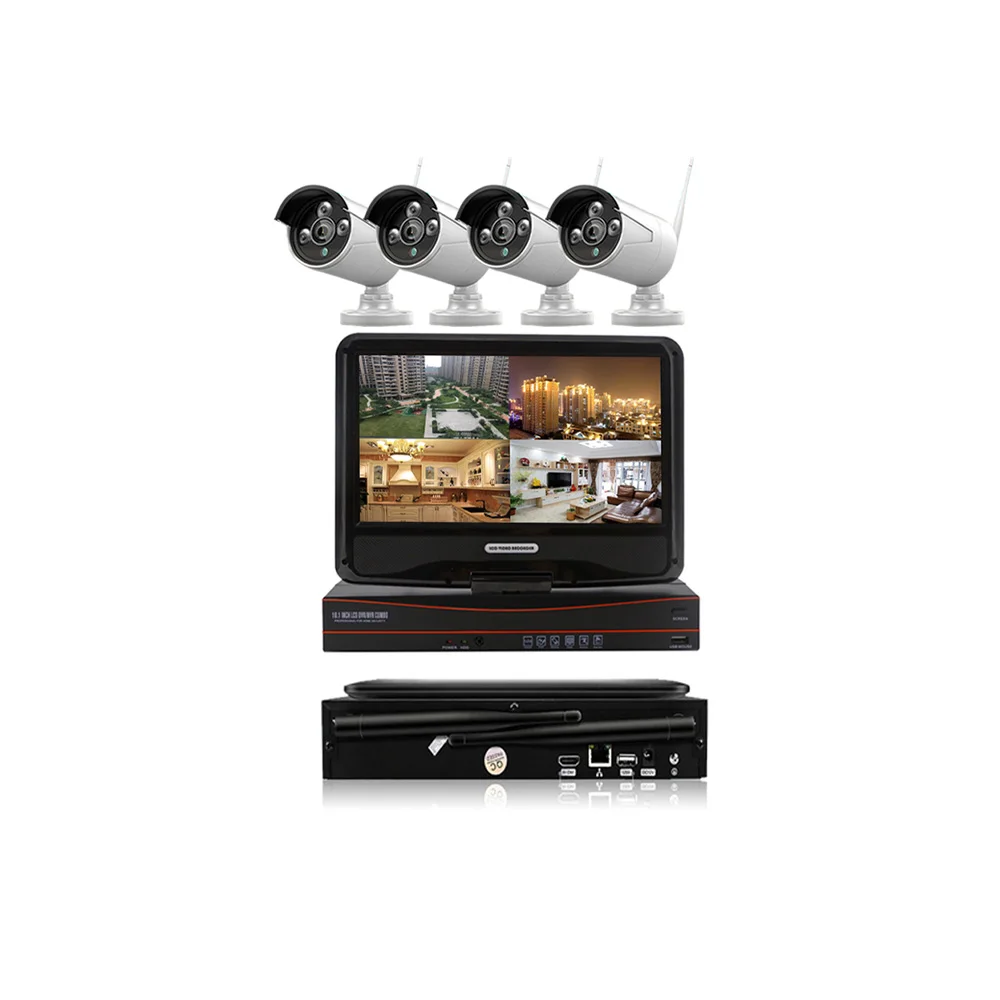 Wi-Fi комплект 4ch 8ch Nvr Cctv система Беспроводная 12v Водонепроницаемая 1080p камера наблюдения наружная домашняя Ip камера