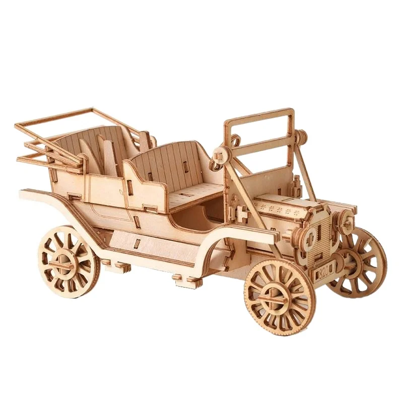 Оптовая продажа Классическая модель автомобиля 3D пазл забавная сборка игрушки деревянные поделки