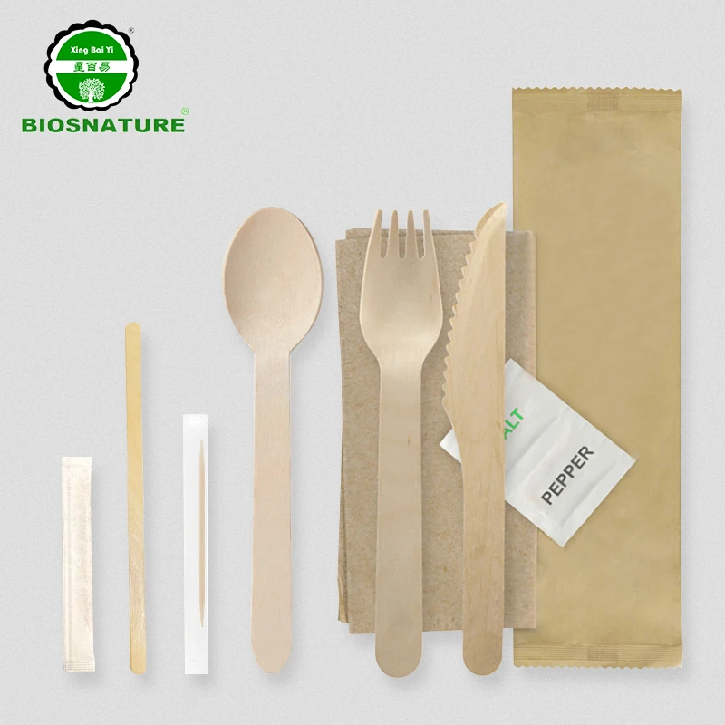 Wholesale New Design Bamboo Wood Knife Spoon Fork Cutlery Set disposable wooden spoon fork knife