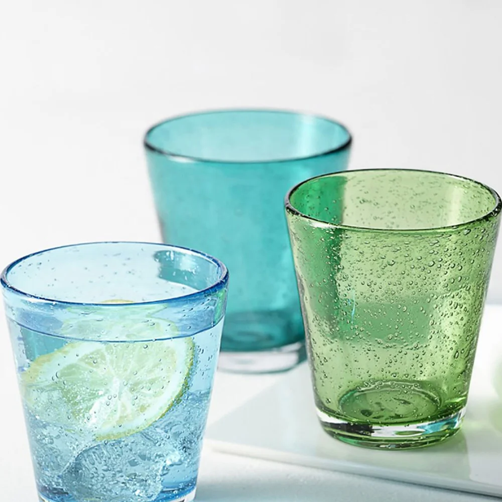 Samyo personalized printed bubble stemless  wine glass colored tumbler cups