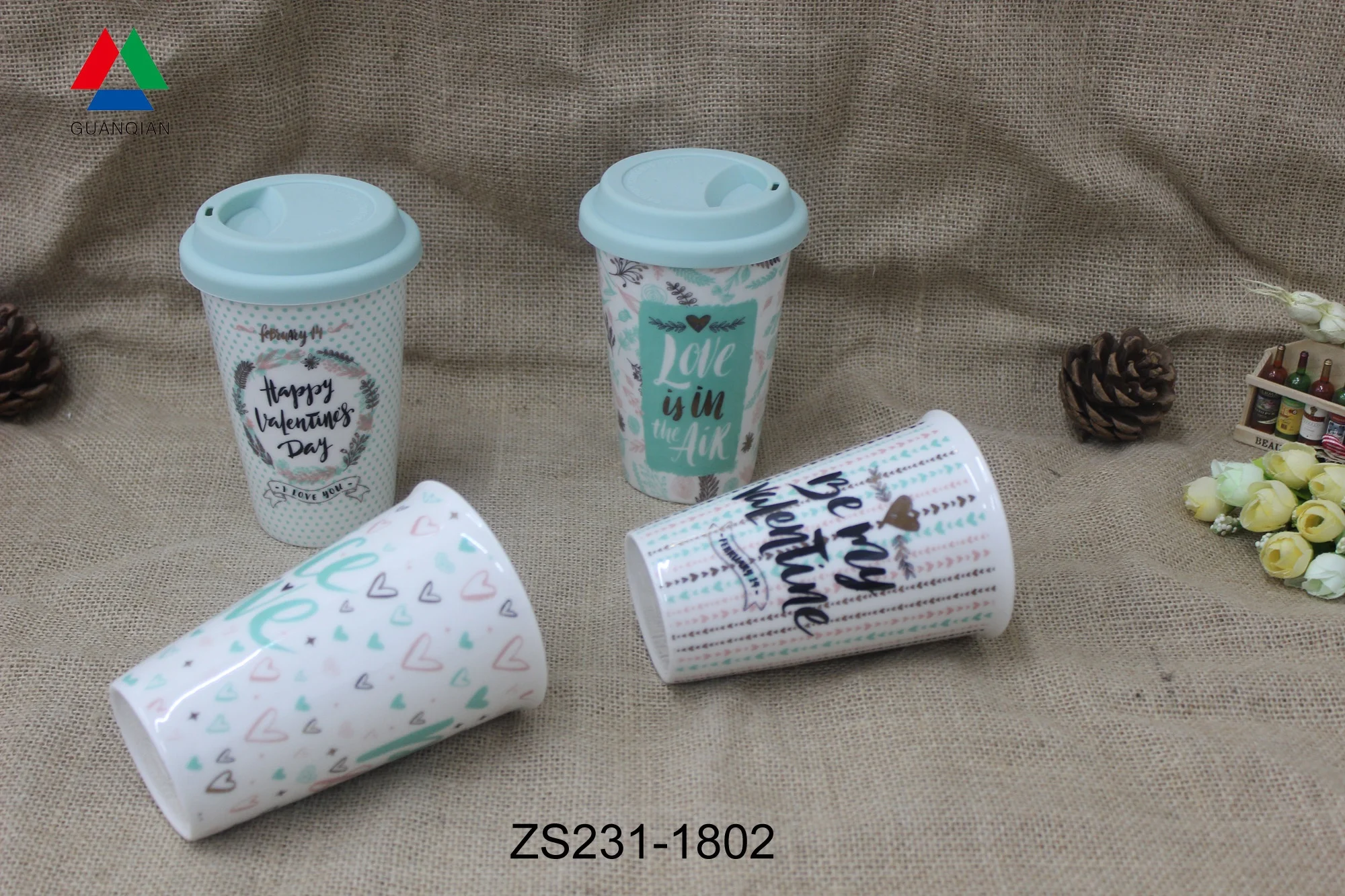 Fashionable design beauty color ceramic coffee mug  without hand