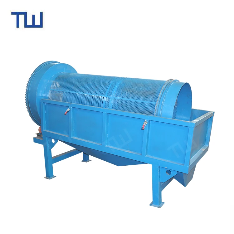 Rotary Drum Sieve Sand and Stone Separator Municipal solid waste sorting line waste small trommel screen