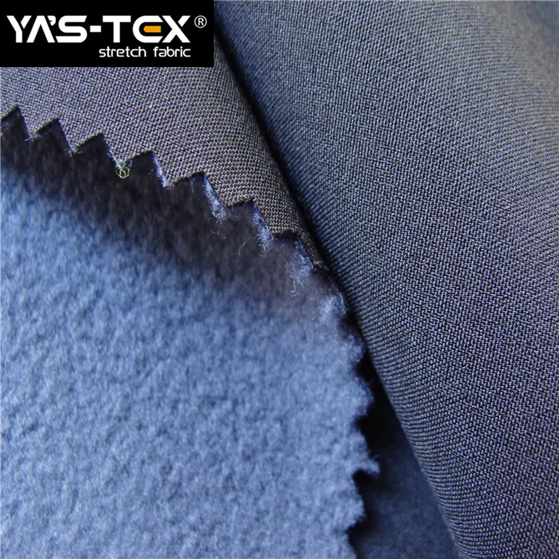 Rip-Stop softshell fabric four way stretch bonded polar fleece with TPU membrane fabric