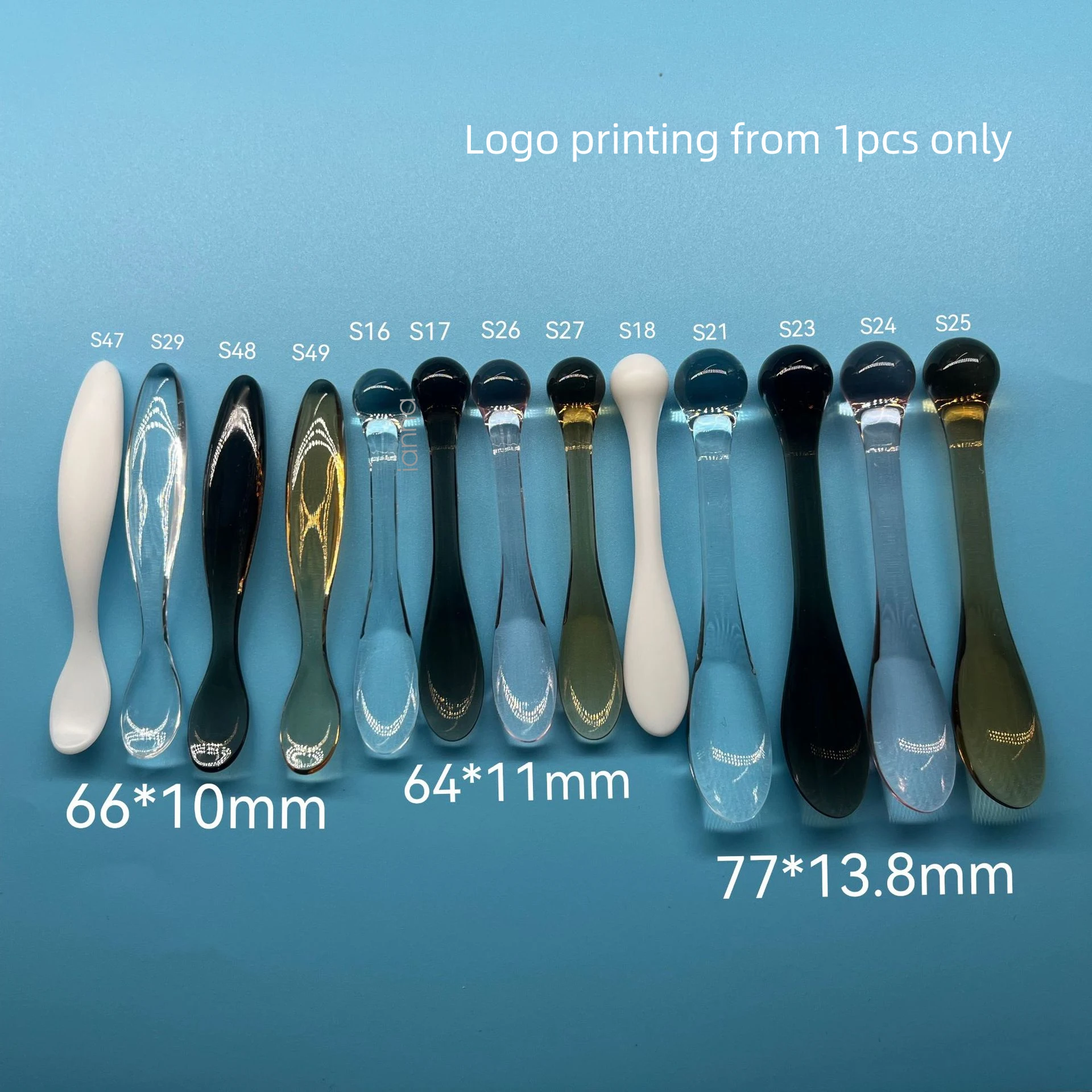 Cheap Factory Wholesale Plastic Gold Cosmetic Spoon Makeup Tool Skin Care Spatula Facial Beauty Tool Face Cream Applicator