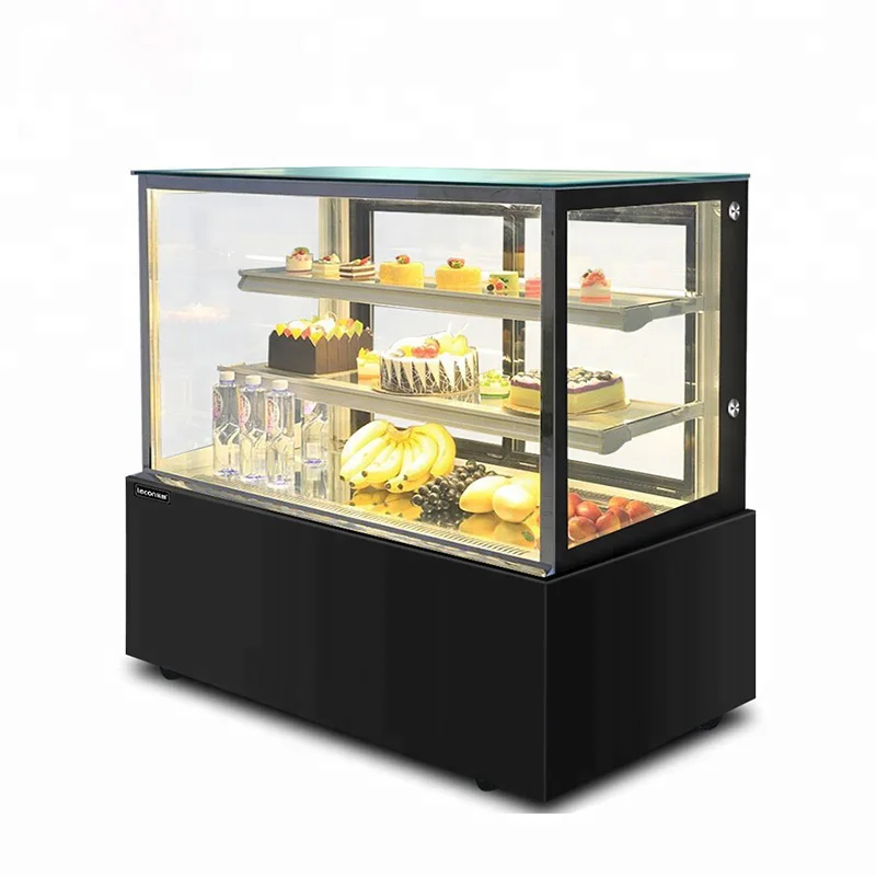 Cake Display Showcase Refrigerator Glass Sliding Door With Hot Wire