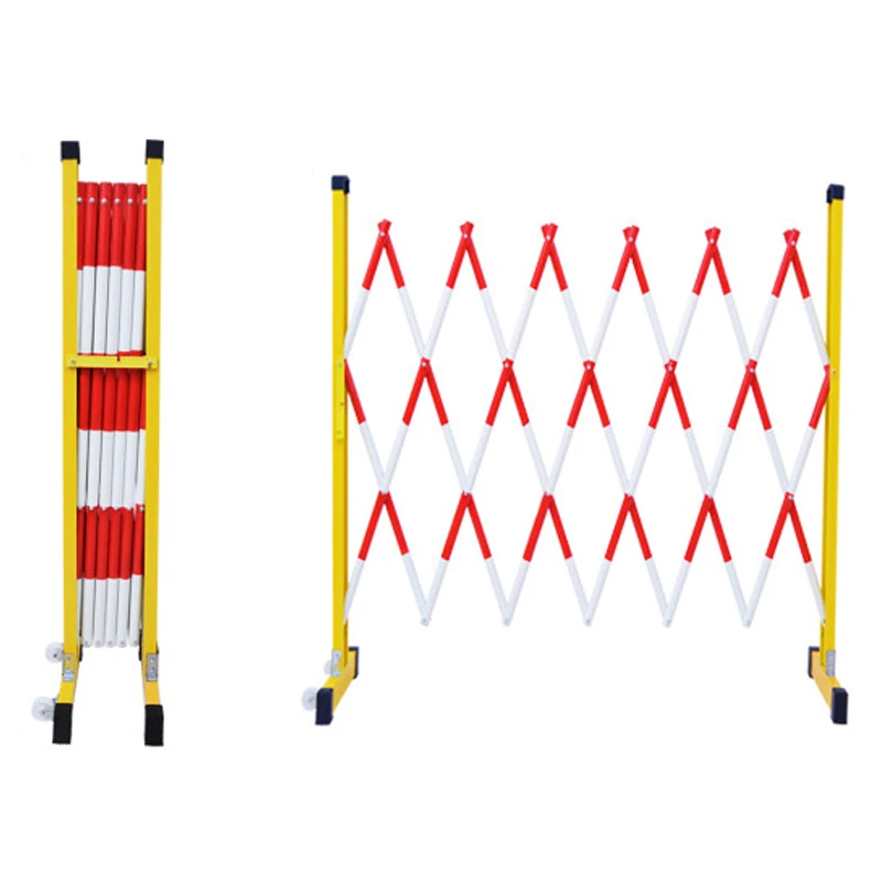 Temporary Steel Traffic Barrier Retractable Telescopic Isolation Fence for outdoor Working Environment