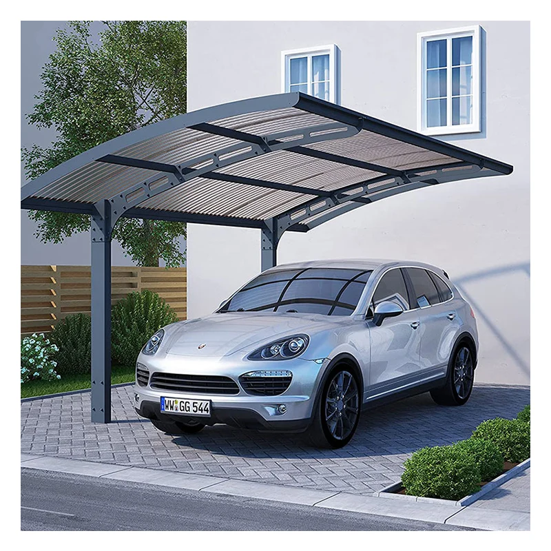 Outdoor Car Shelter Automatic Waterproof Retractable Arched Roof Aluminum Carport