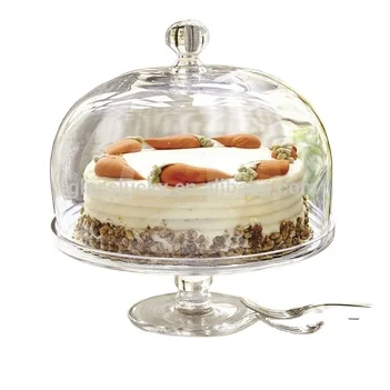 Оптовая продажа, стеклянная купольная подставка для торта, посуда, большая стеклянная подставка для торта с тарелкой