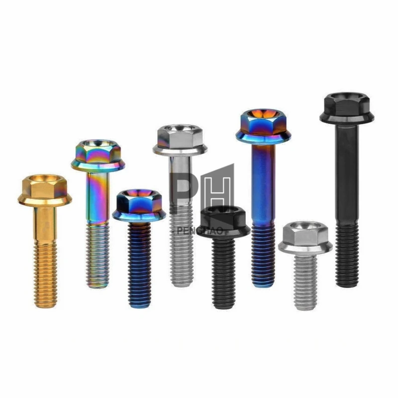 Titanium Flange Hex Bolt M6x10/15/20/25/30/35mm Custom Baut Titanium Wsrna OEM Ti Screws for Motorcycle Retrofit