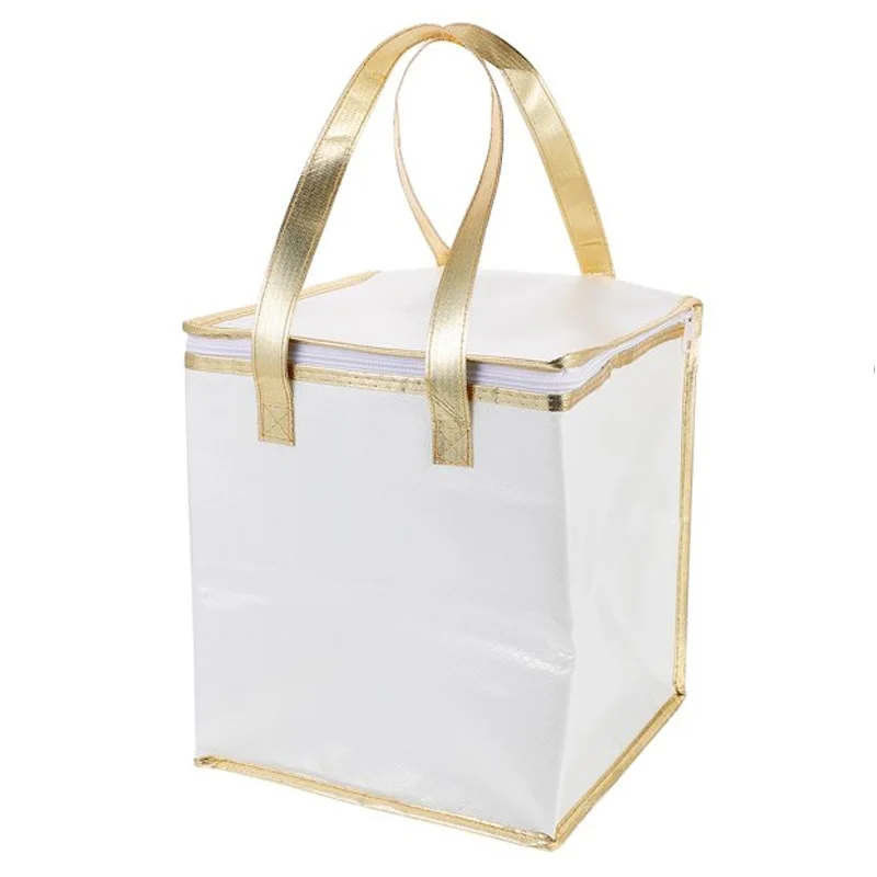 wholesale promotional insulated pp non woven cake can lunch cooler tote bag for food delivery