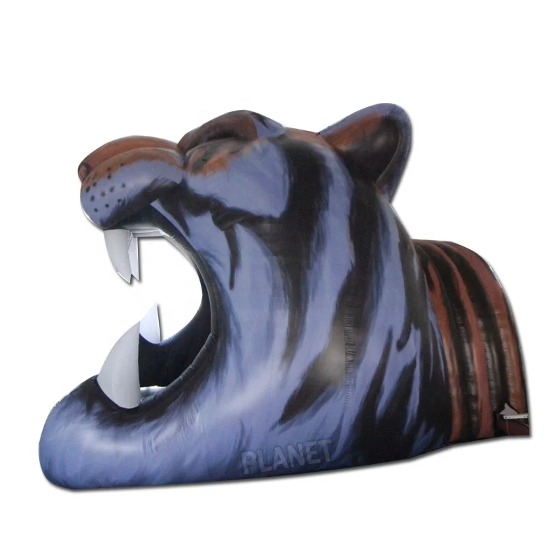 Custom Outdoor Giant Run Through Sport Entrance Tiger Head Mascot Tunnel Inflatable Football for Sports