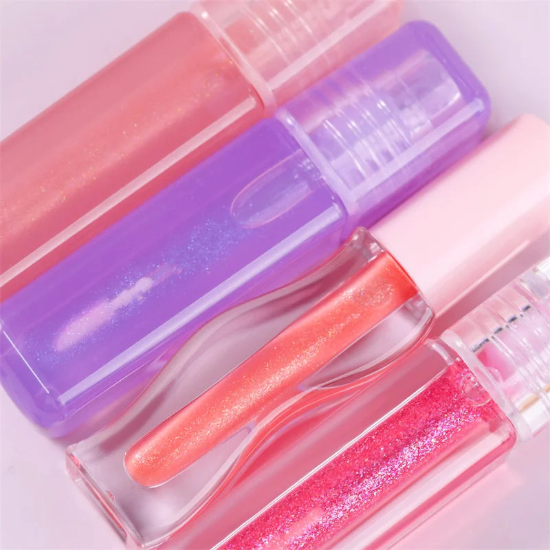 TY08 new clear tubes popular shimmer sparkling colors custom lasting moisturize lips shiny glitter color-changing lip gloss