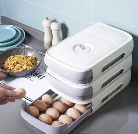 Popular portable egg storage box refrigerator egg storage tray plastic box