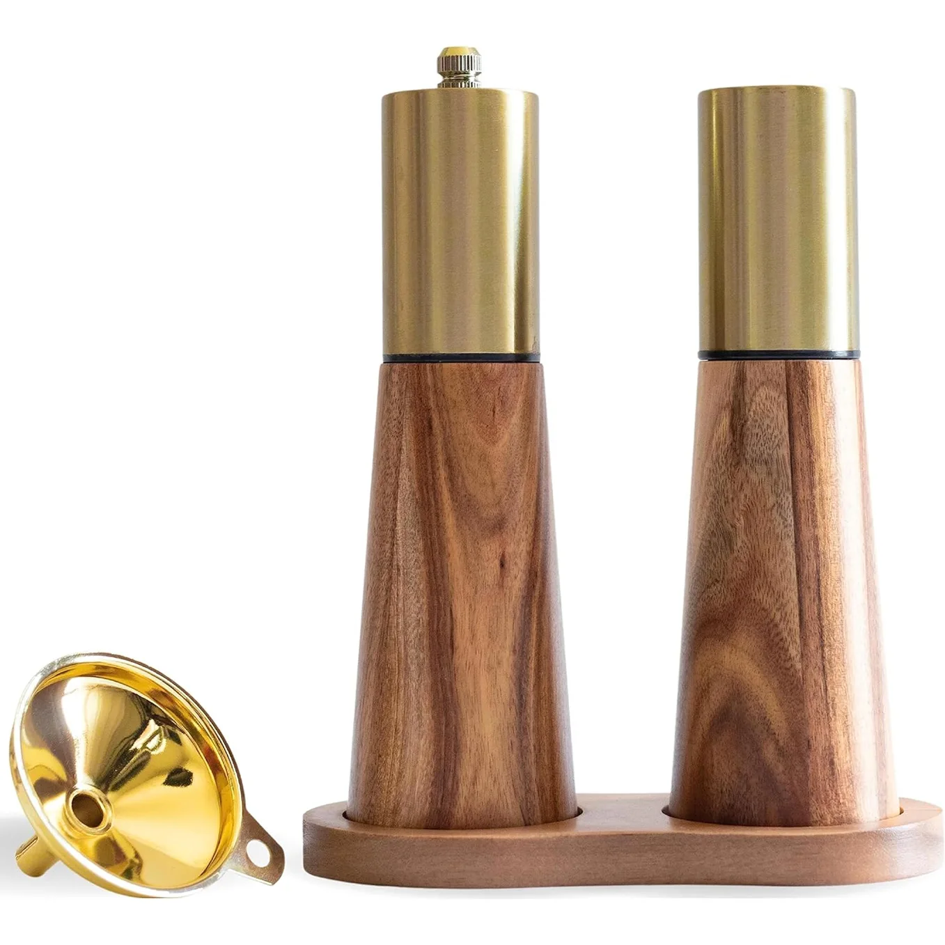 Acacia Mangium Wooden Salt and Pepper Grinder Set with Shaker Manual Mill for Herbs and Spices