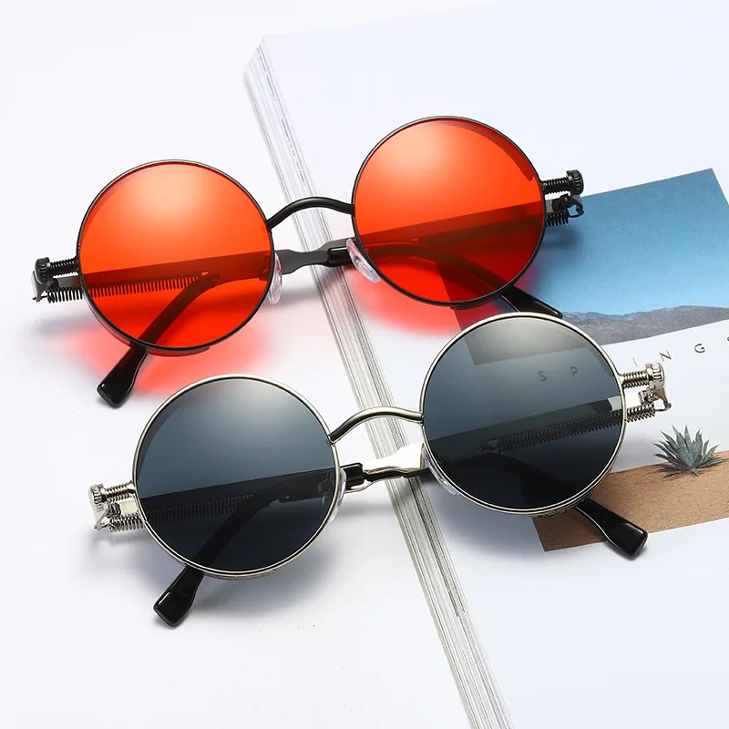wholesale Luxury Fashion Trendy small round women sun glasses steam punk sunglasses for ladies