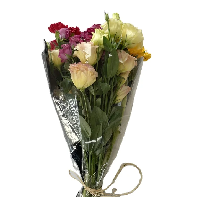 Low price custom design biodegradable bouquet bag high quality rose flower packaging bag