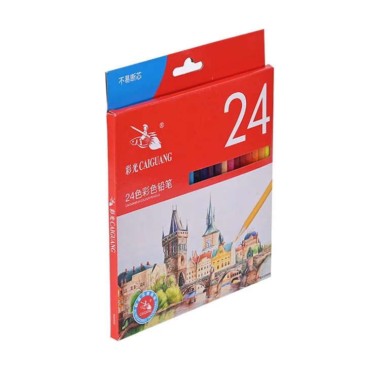 Factory direct supplier wooden pencil rich layers 24 water colour pencils for adult