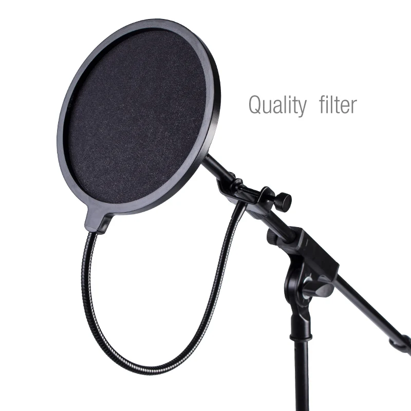 DDP RTS big size strong professional goose neck Double Layer Mic Pop Filter for microphone