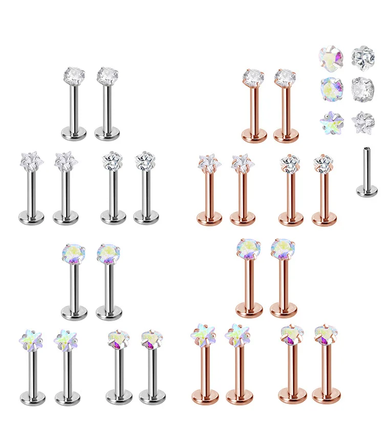 Манна новая личность Циркон Labret шпилька для губ кольцо из нержавеющей стали пирсинг ювелирные изделия оптом