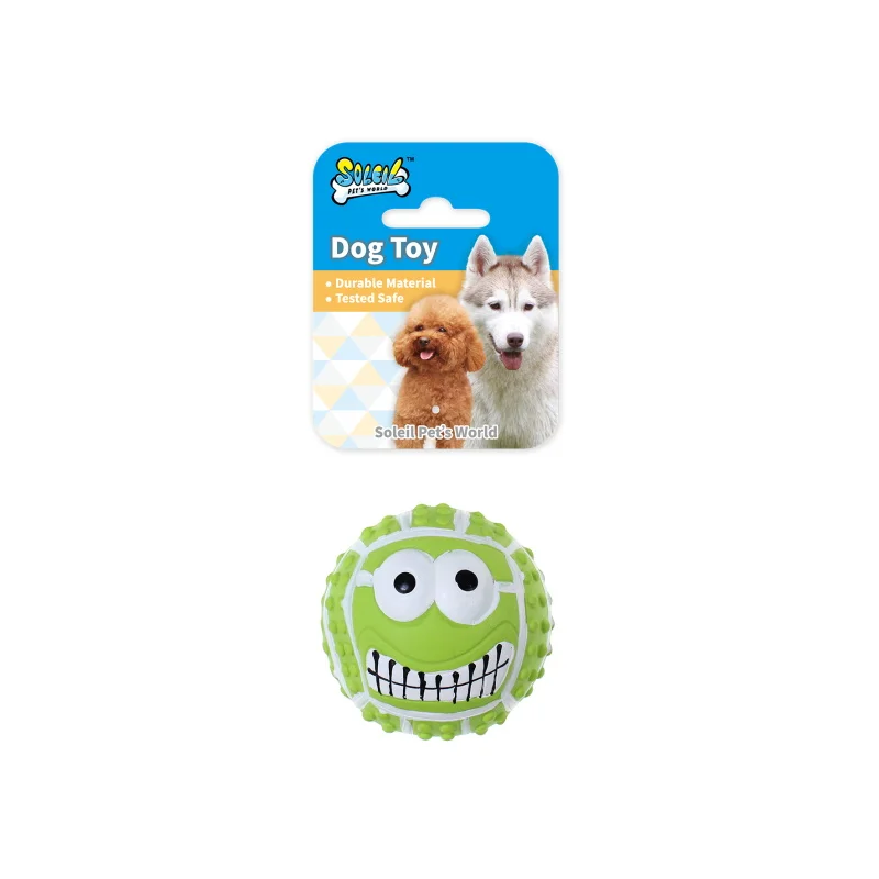 Pet toys supplier Funny expression ball pet  toys squeaky balls for dog chewing