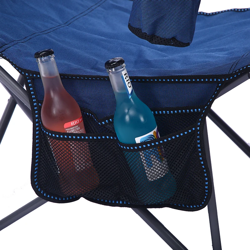 Wholesale Custom Logo Outdoor Ultra Lightweight Folding Camping Beach Chair with Cup Holder and Carrying Bag with Foot Rest