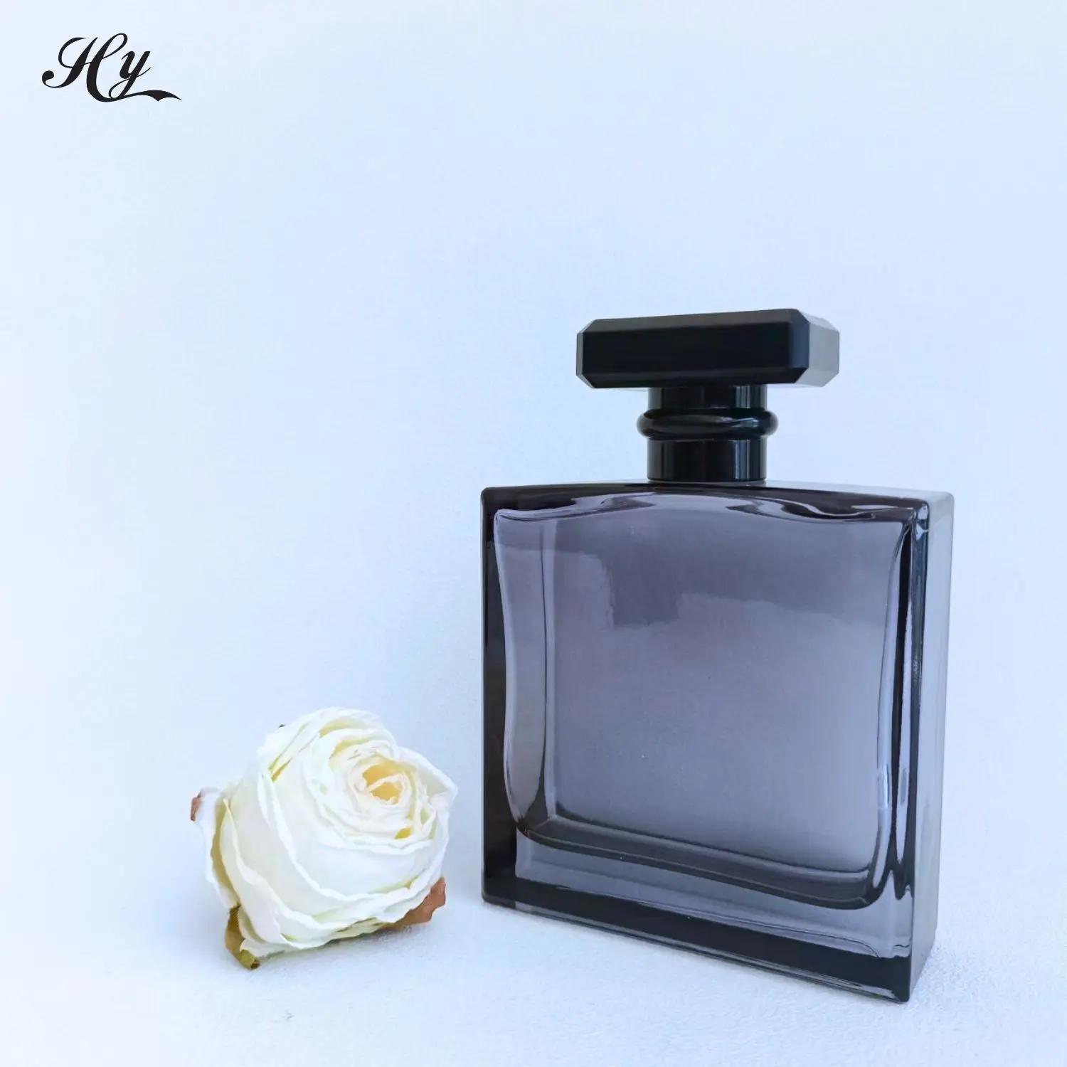 Hanya Clear Packaging Perfume Square 50ml Gradient Blue Men Perfume Empty Bottle German Cosmetic