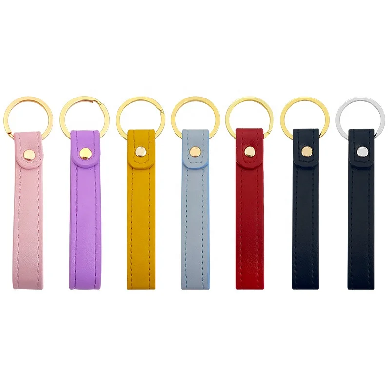 HB Custom hIgh Quality design blank logo plain logo jet tag  key chain  pu leather keychain backpack bag key ring