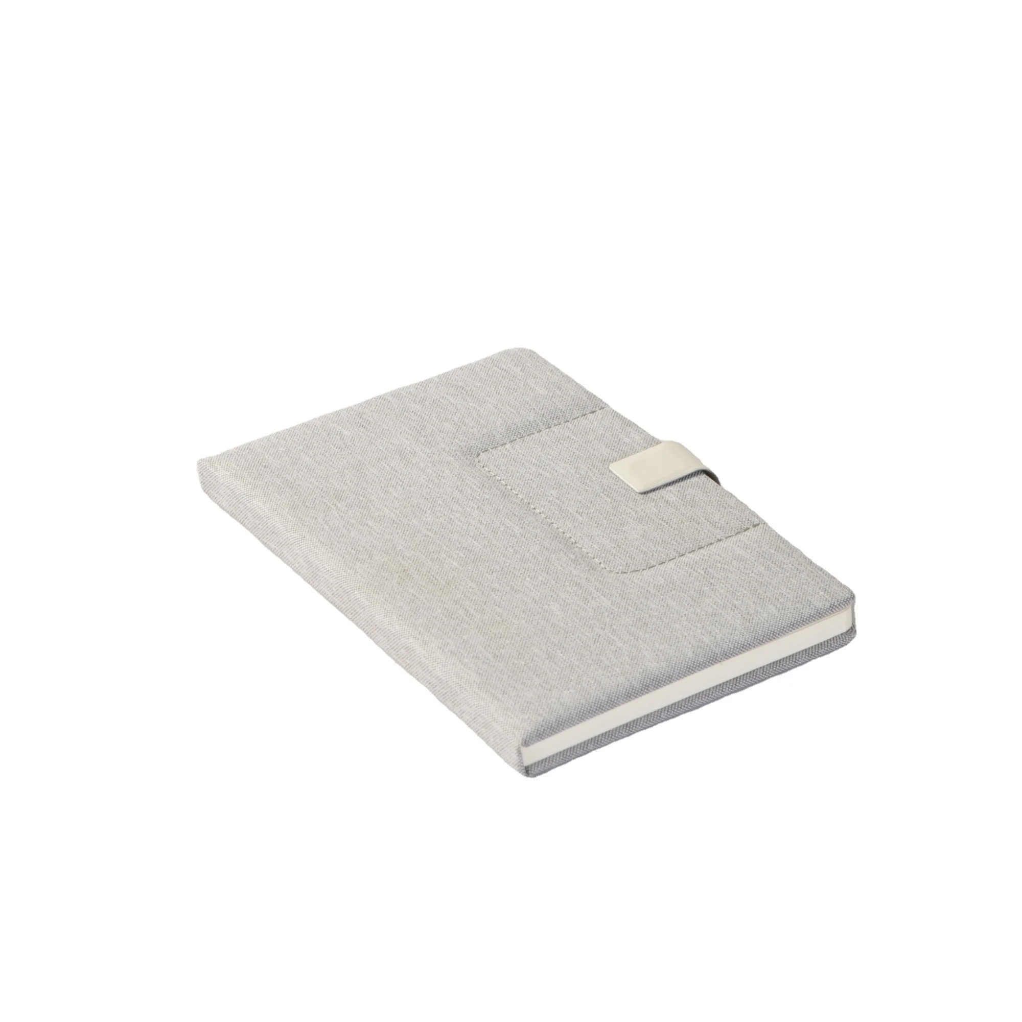 a5 light grey pu leather hardcover custom magnetic executive notepad, corporate gifts notepads