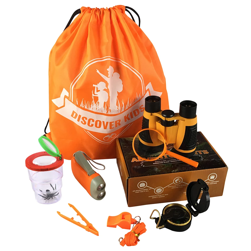 Kids Outdoor Adventure Camping Kit & Bug Catcher Kit with Fishing Net, Bug Viewer, Bug Catcher for Children Gift