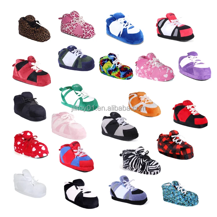 Dropshipping yeezy fashion plush sneaker slippers one size fits all custom plush sneaker slipper women manufacturer